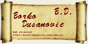 Borko Dušanović vizit kartica